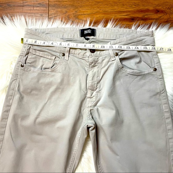 Paige Men’s Normandie Slim Straight Leg Light Gray 5 Pockets Pants Size 31X32 - Picture 4 of 13